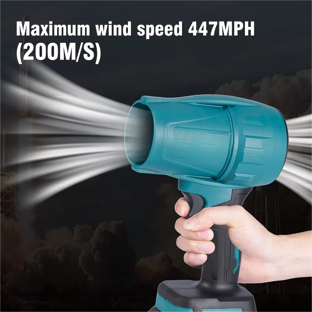 200M/S 2000W Brushless Turbo Fan Blowers Electric Handheld Jet Fan Snow Leaf Dust Blowing Tool for 21V 18V Battery - Shoppiline