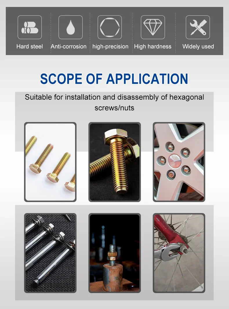 Powerful Socket Inner Hexagonal Wrench Hexagonal Handle Screwdriver Socket Extension Rod Pneumatic Screwdriver Insert Tool Set