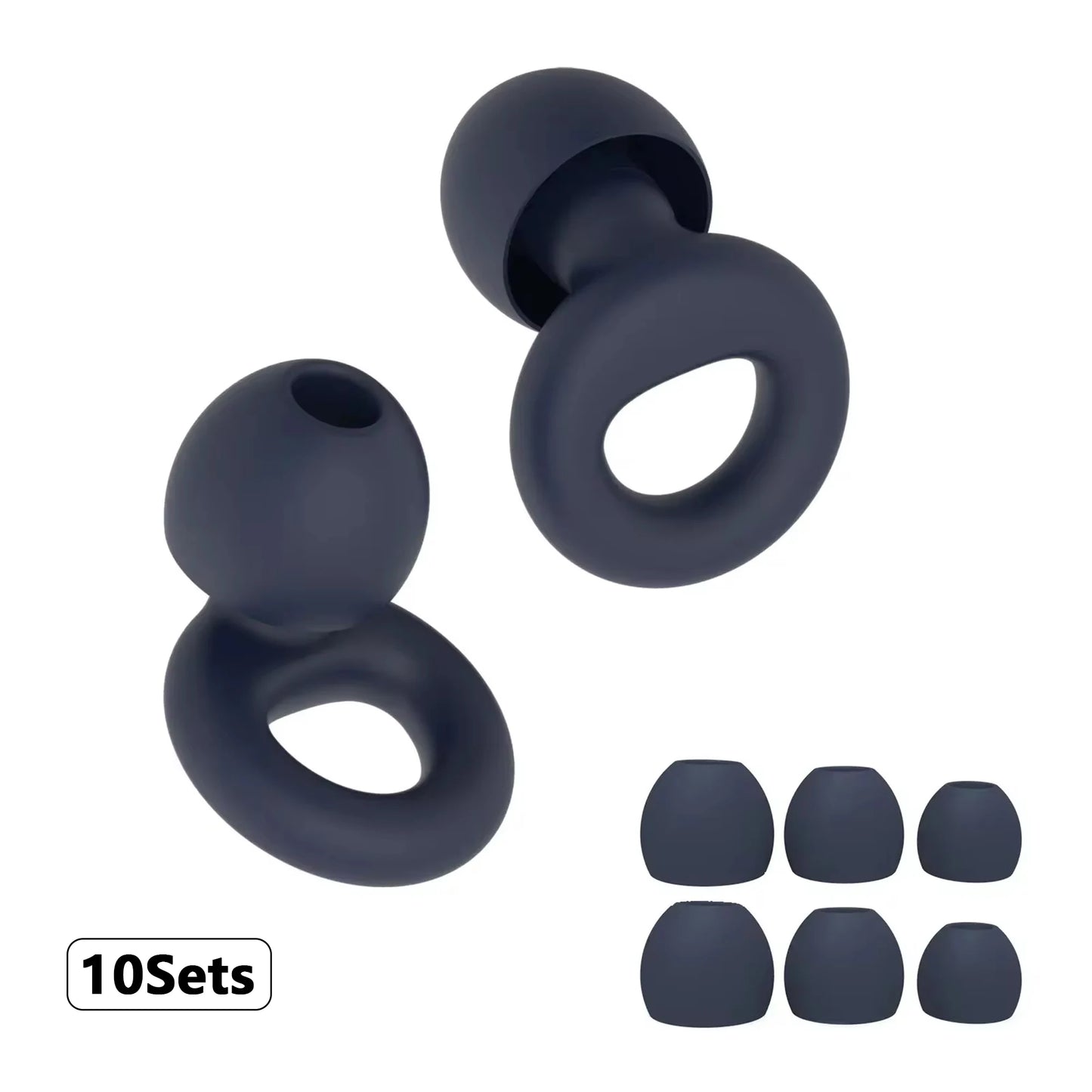 Plugs for Sleep,Swim, Work– Super Soft Silicone Ear Reusable Hearing Protection for Noise Reduction 8 Ear Tips in XS/S/M/L
