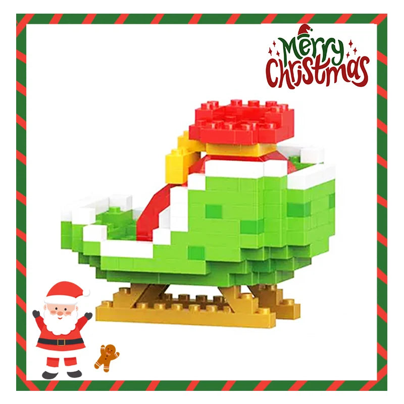 Christmas Gifts Building Block Series Santa Claus Reindeer Puzzle Assembly Bricks Table Decoration Toys for Child Chrismas Gift