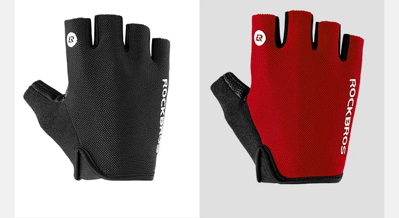 ROCKBROS Cycling Bike Gloves Half Finger Shockproof Breathable MTB Mountain Bicycle Sports Gloves Men Women Cycling Equipment - Shoppiline