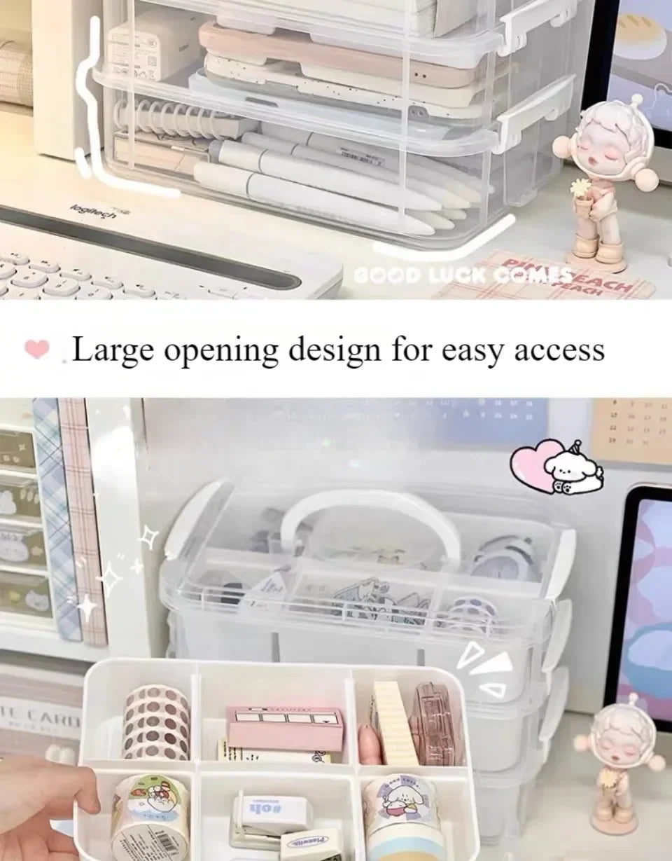 Building Blocks Storage Box Transparent Visibility Tool Classification Boxes Moisture-Proof Grid Drawer Stackable Storage Casket