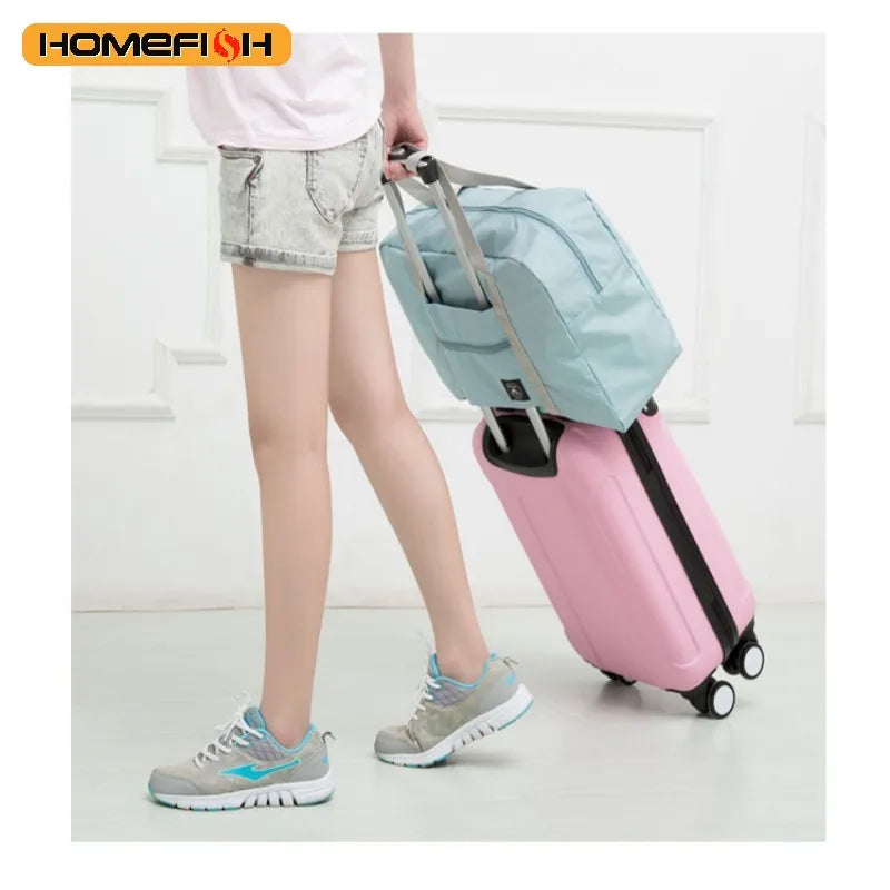 Homefish Folding Travel Storage Bag Large Capacity Luggage Handbag for Travel Moving