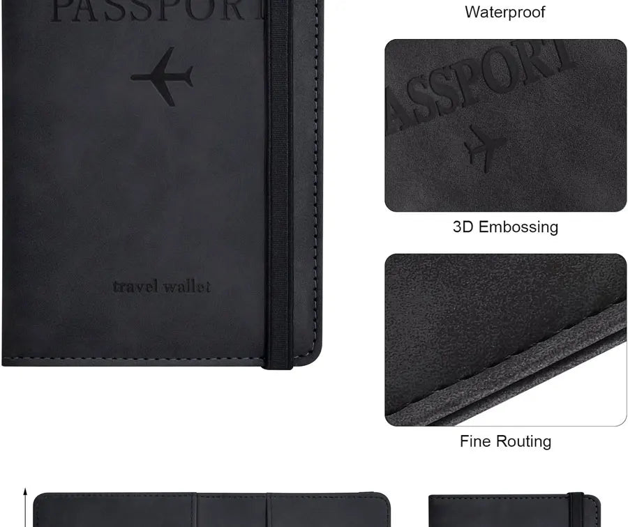 Reisepasshülle für Reiseutensilien Reisepass-Brieftaschen-Etui für Reisezubehör, Reisepassbuchhüllen für Damen/Herren