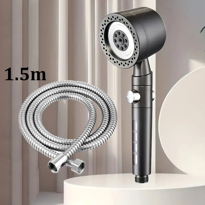 New High Pressure Water Saving Filter Shower Head 5 Modes Handheld Shower Head One Button Stop Bathroom Accessories Set - Shoppiline