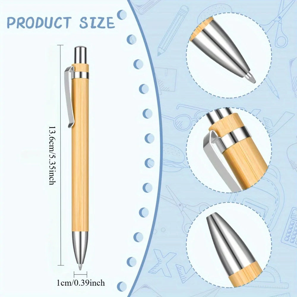5/10/20/30/50/100PCS Bamboo Ballpoint Pen Stationery Party Pens Office School Supplies Business Gifts