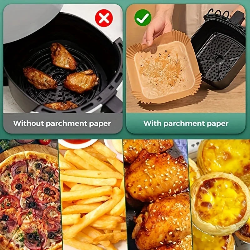 Air Fryer Special Paper High-temperature Resistant Oil Absorbing Paper Pad Food Grade Special Paper Circular Square Baking Paper