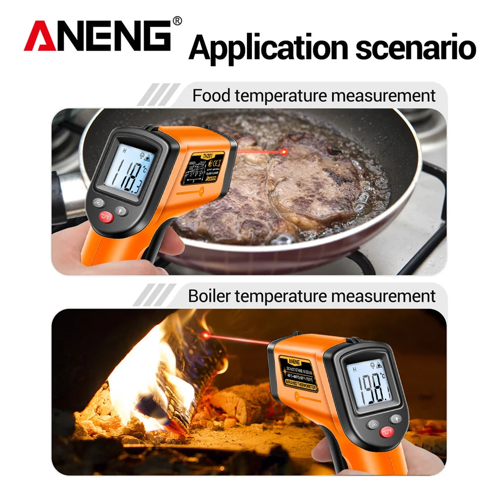 ANENG TH201 Thermometer Celsius Display Digital Infrared Thermometer Highly Sensitive Non-contact Temperature Measuring Gun Tool - Shoppiline