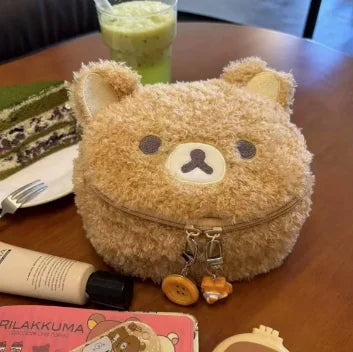 Plushes Makeup Case Anime Relaxed Bear Cosmetic Bag Women Jewelry Storage Pouch Girl Organizer Handbags Gift Hot Sales