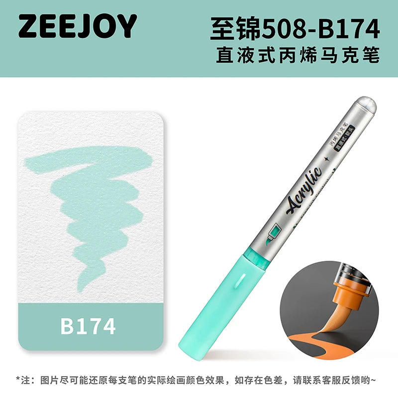 ZEEJOY 120/12/1 Colors Direct Liquid Acrylic Marker Pens Waterproof Pen Soft Brush Nib for Manga School Art Supplies Stationery
