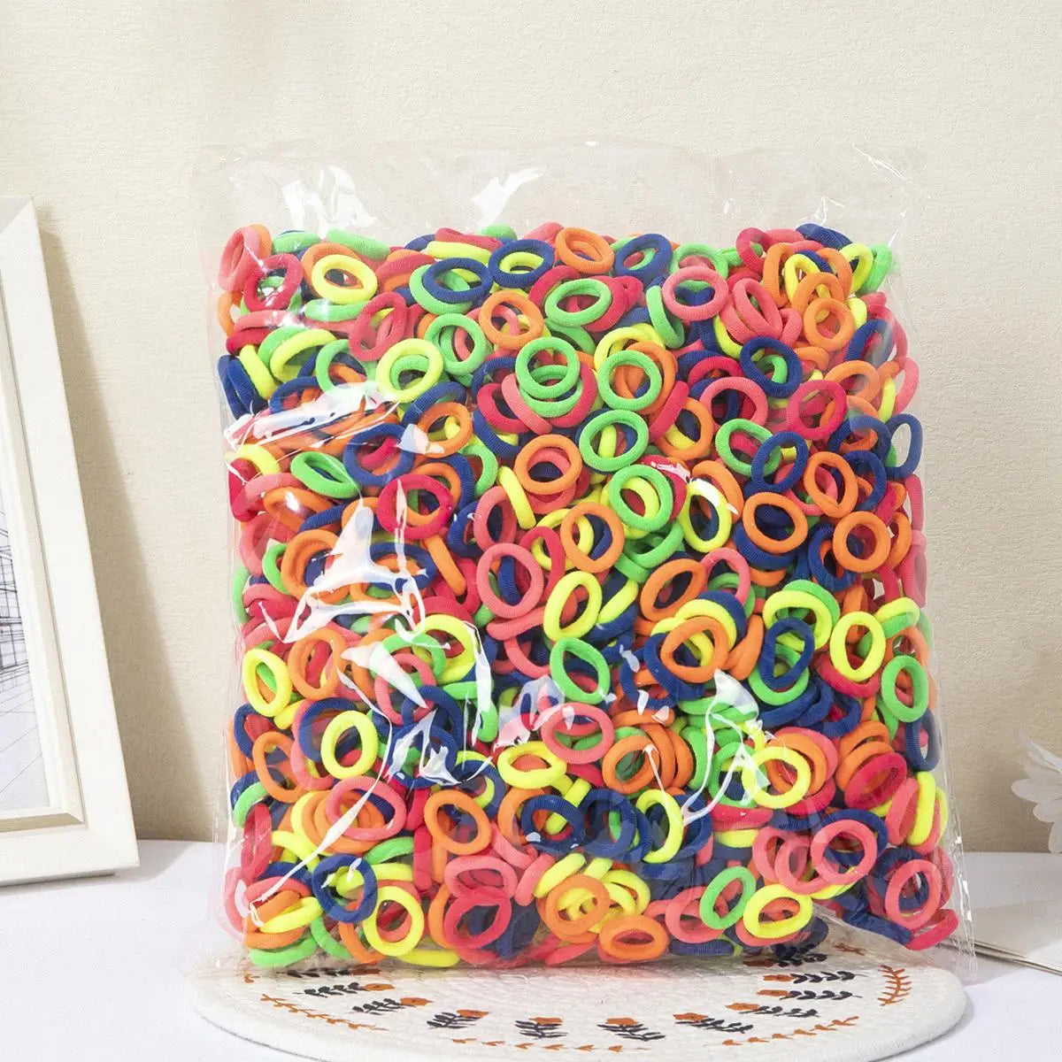 100pcs/set Elastic Colorful Hair Loops Ponytail Holder Stylish Hairdressing Accessories For Women And daily uses Daily Wear