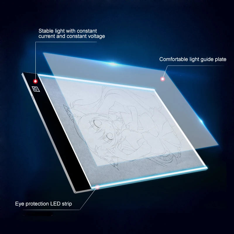 LED Photocopying Table Drawing Board Children's Light-transmitting Copying Table Brightness Adjustable Copy Board Painting Toys - Shoppiline