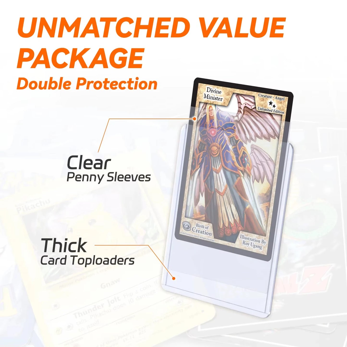 600pcs Hard Card Sleeves And Soft Card Holder Covered With Protective Filmclear Trading Protectors For Pokmone Football Gamecard