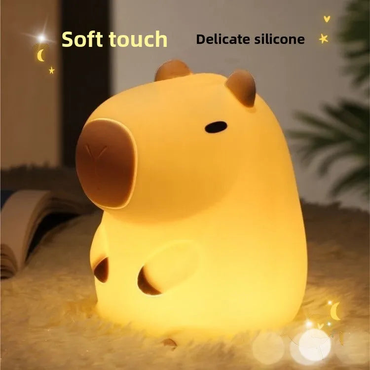 New Arrival Capybara Night Light Silicone Decorative Ornament Creative Gift Ambient Lamp for Home Decor Bedroom Desk Atmosphere - Shoppiline