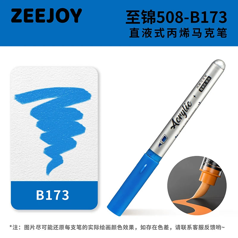 ZEEJOY 120/12/1 Colors Direct Liquid Acrylic Marker Pens Waterproof Pen Soft Brush Nib for Manga School Art Supplies Stationery