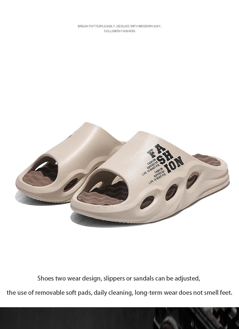 Men Fashion Massage Slippers Indoor/Outdoor Sandals Beach Flip Flop Thick Sole Male Slides Summer Non-Slip Men Shower Slippers - Shoppiline