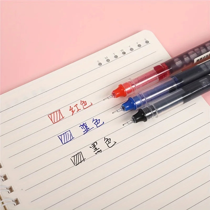24 stylos bille à encre liquide, séchage rapide, stylo gel pour signature d'examen, pointe de 0,5 mm, encre noire et bleue, pour l'école et le bureau