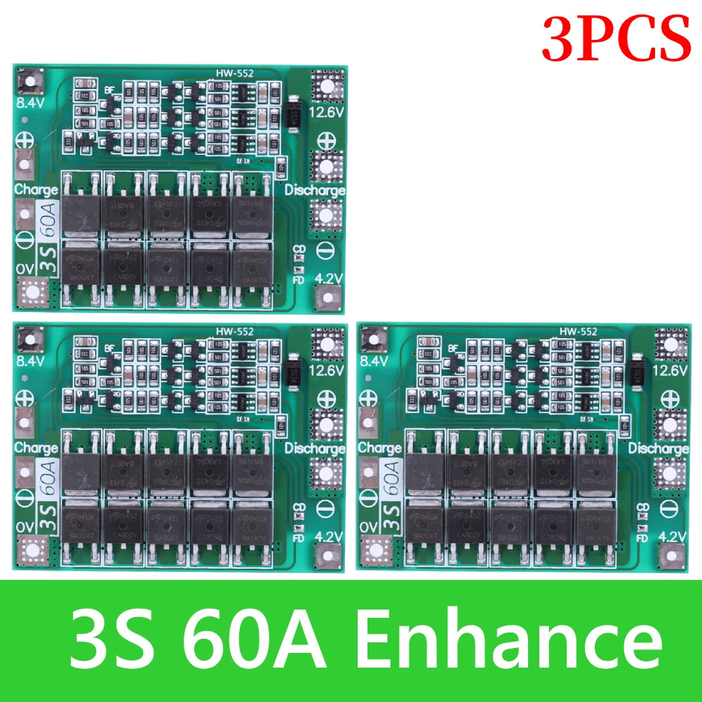 BMS 3S/4S 5A 10A 20A 25A 40A 60A Li-ion Lithium Battery Charger Protection Board 18650 For Drill Motor 12V with Enhance/Balance - Shoppiline