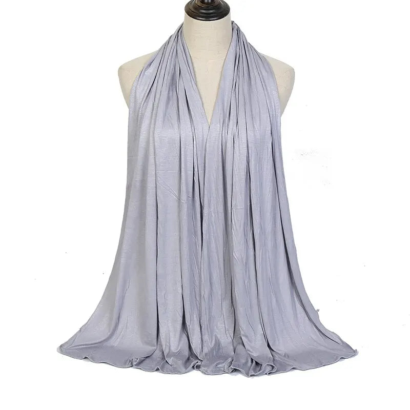 Modal Cotton Jersey Hijab Scarf For Women Stretch Shawl Plain Muslim Headband Fashion Solid Color Long Muffler 170*60cm