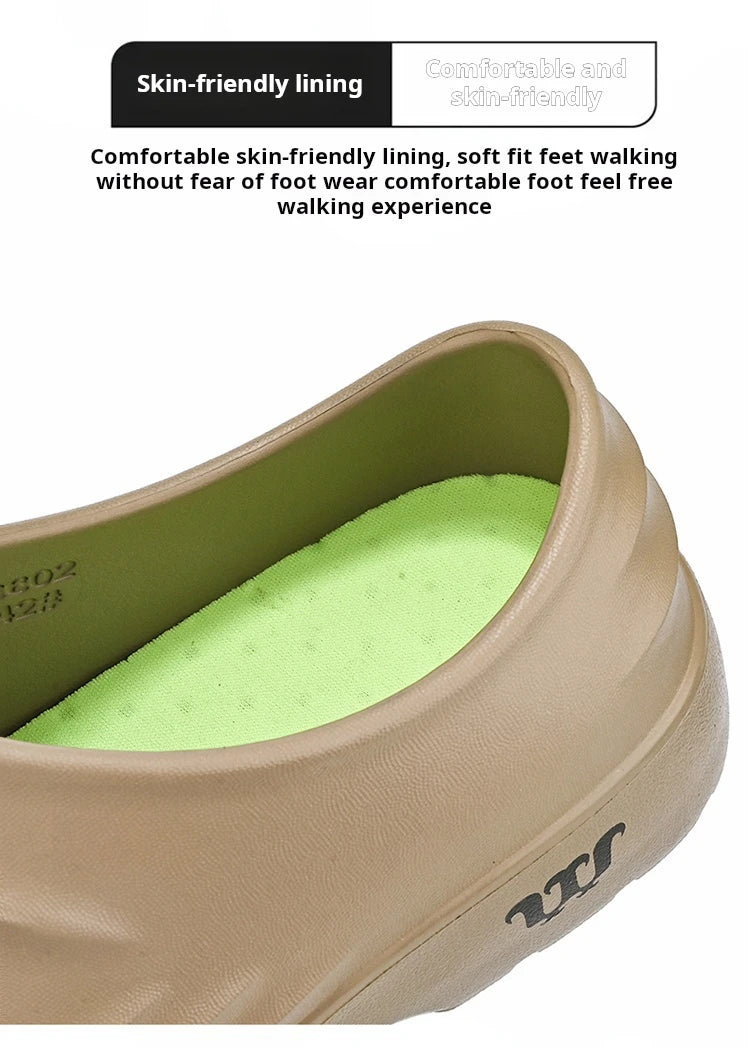 New Men's Anti-slip Chef Shoes Sandals For Men Working Shoes Waterproof Fashion Garden Shoes Clogs For Beach Slippers Size 36-48