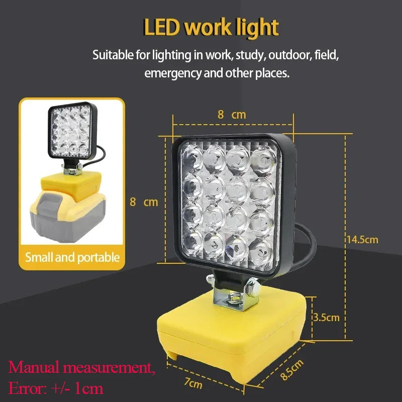 Power Tool Parts For Makita For DeWalt For Bosch For Milwaukee For Ryobi lithium Battery Flashlight Working Light Camping Lamp - Shoppiline
