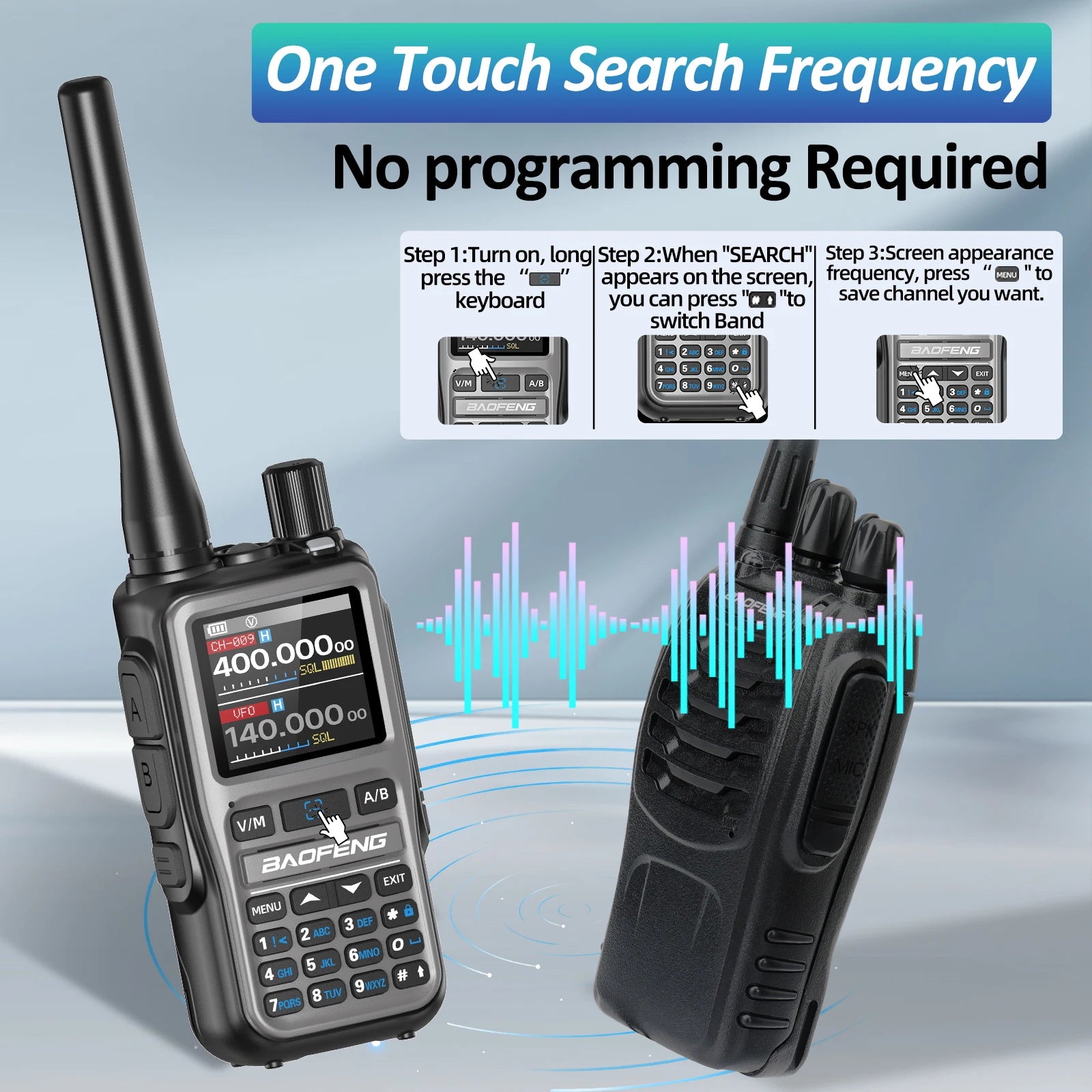 BAOFENG UV-5R Mini Walkie Talkie Multi Band Bluetooth Programming Wireless Copy Frequency 999CH AM FM Long Range Two Way Radio - Shoppiline