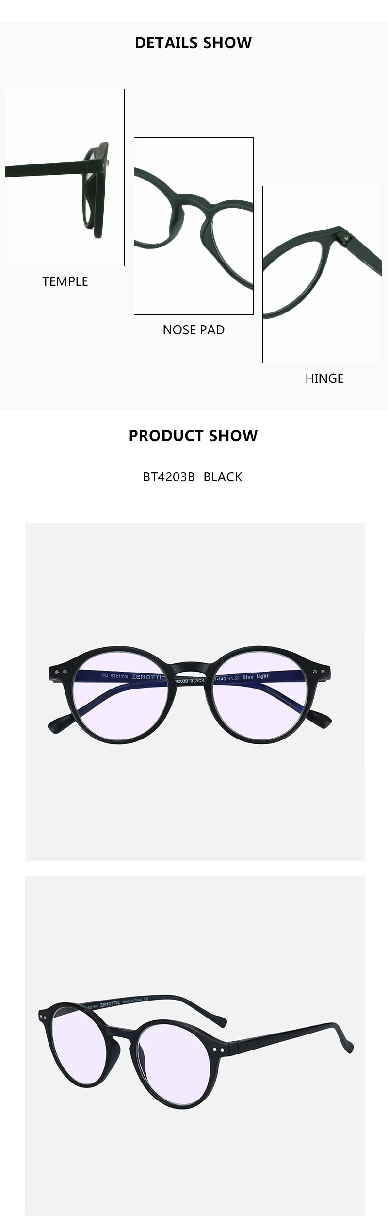 ZENOTTIC  Anti Blue Light Blocking Reading Glasses Women Men Anti-Glare Presbyopic Computer Eyeglasses Diopter from +0 to +4.0