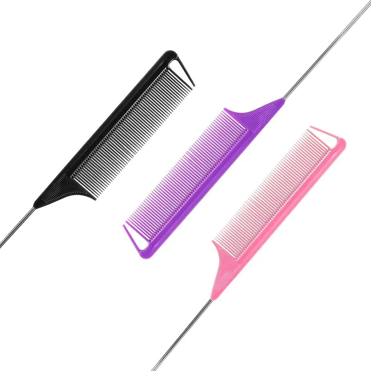 1pcs stainless steel pointed tail hair comb professional hair comb hair brush salon hair styling tool hair comb