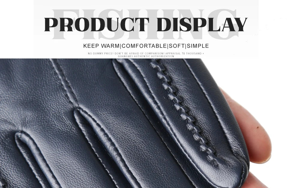Women's sheepskin gloves winter warm plus velvet short thin touch screen driving color women's leather gloves good quality -2226