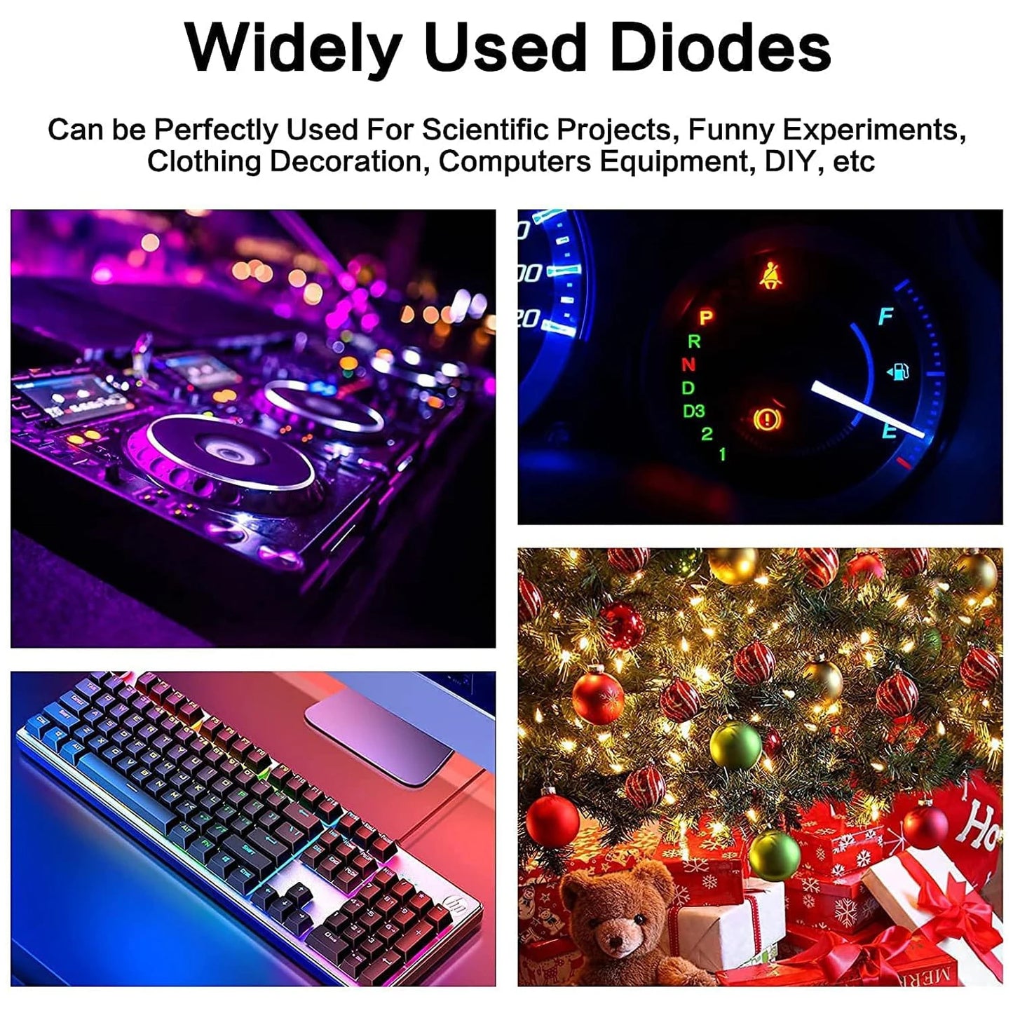 100/200Pcs 3mm 5mm LED Light Emitting Diodes Assortment Kit Round Diffused Led Circuit Component Assorted Set for Arduino