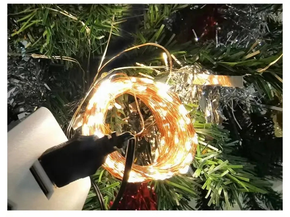 USB LED String Lights 5M Silver Wire Garland Light Waterproof Fairy Lights For Christmas Wedding Holiday Party Decoration