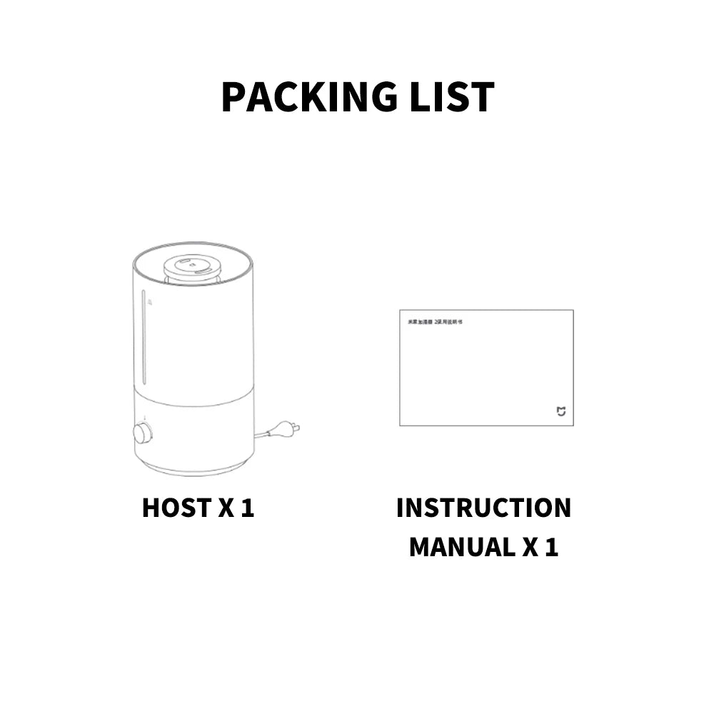 Original MIJIA Humidifier 2 300mL/h Humidification 4L Large Capacity Mist Maker Add Water Home Humidity Control Low Sound CN