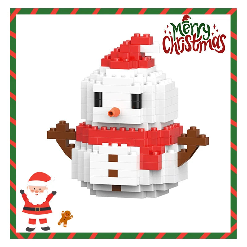 Christmas Gifts Building Block Series Santa Claus Reindeer Puzzle Assembly Bricks Table Decoration Toys for Child Chrismas Gift