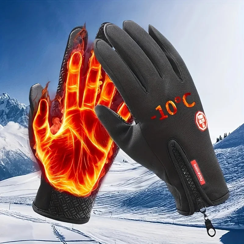 Winter Thermal Waterproof Cycling Gloves Men Women Warm Unisex Skiing Riding Motorcycle Hiking Sport Mittens