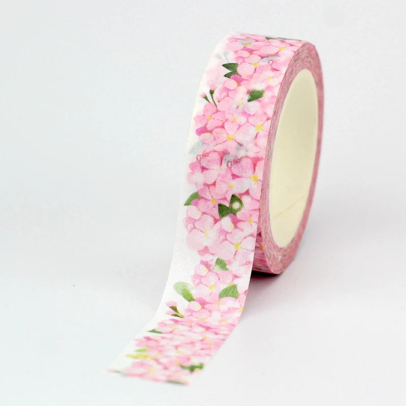 NEU Frühling 1 Stk. Dekoratives süßes rosa Pfirsichblüten-Washi-Tape Scrapbooking Planer Klebeband Papeterie
