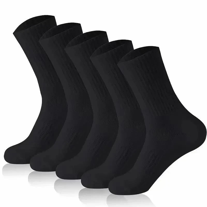 5/10Pairs Neutral Round Neck Socks Spring Summer Sweat Absorbing Breathable Comfortable All-Season Sports Men's High Classic