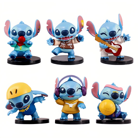 Music Party Series Star Baby Anime Movie Stitch Handmade PVC Model Rock Stitch Handmade Children's Toy Birthday Gift