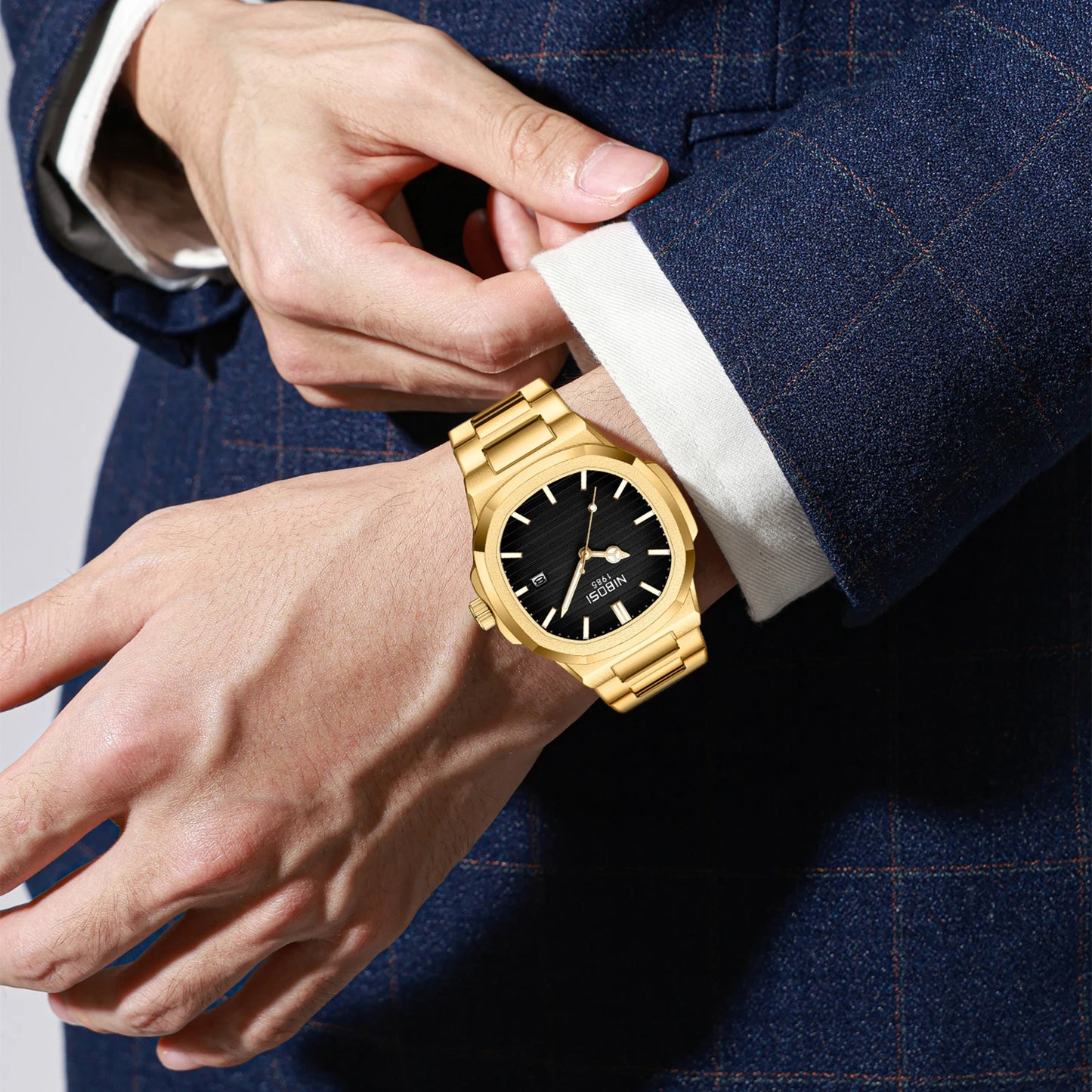 2026 NIBOSI Luxury Quartz Men Watches 30M Waterproof Auto Date Watch Man Stainless Steel Sport Chronograph Watch for Men Clock