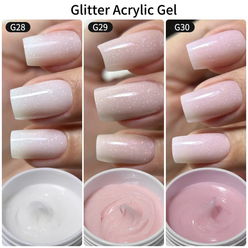 MSHARE Poly Nails Acryl Gel 60ml Builder UV Led Acrylgel Nagelverlängerungen Acryl Rosa Weiß Klar Acrylat HEMA TPO-freies Gel