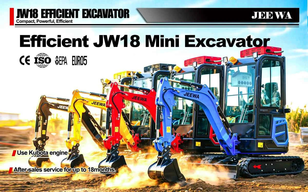 Excavator Mini  1.8 Ton Hydraulic Crawler Small Digger Micro Bagger for Farm Garden Construction  Multifunctional Free Shipping