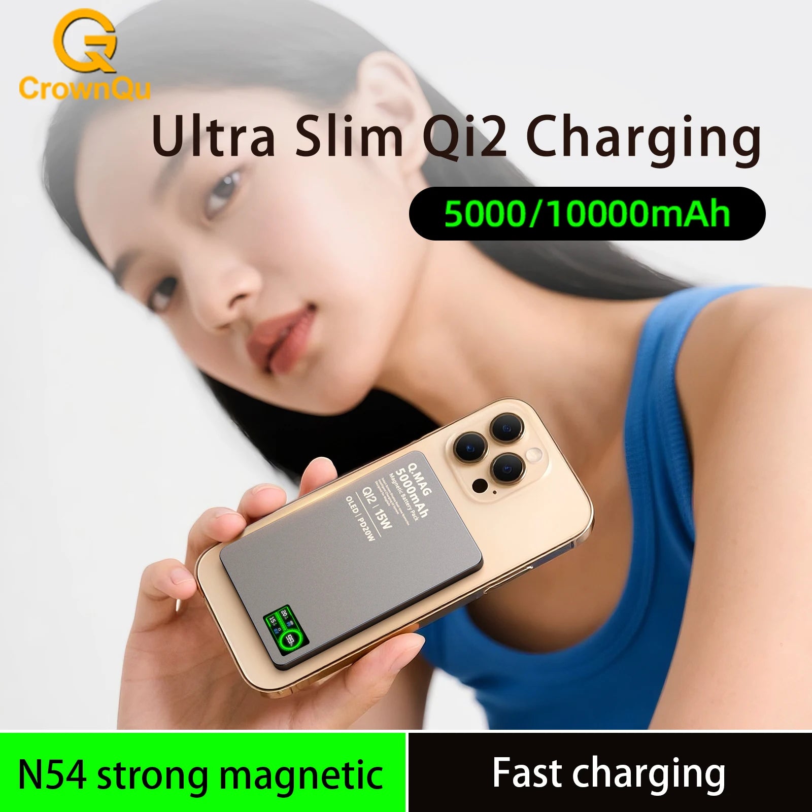 QI 2.1 Magnetic Powerbank Wireless Fast Charing Spare Portable External Battery for iPhone 12-17 Pro Watch Airpods 5000/10000mAh - Shoppiline