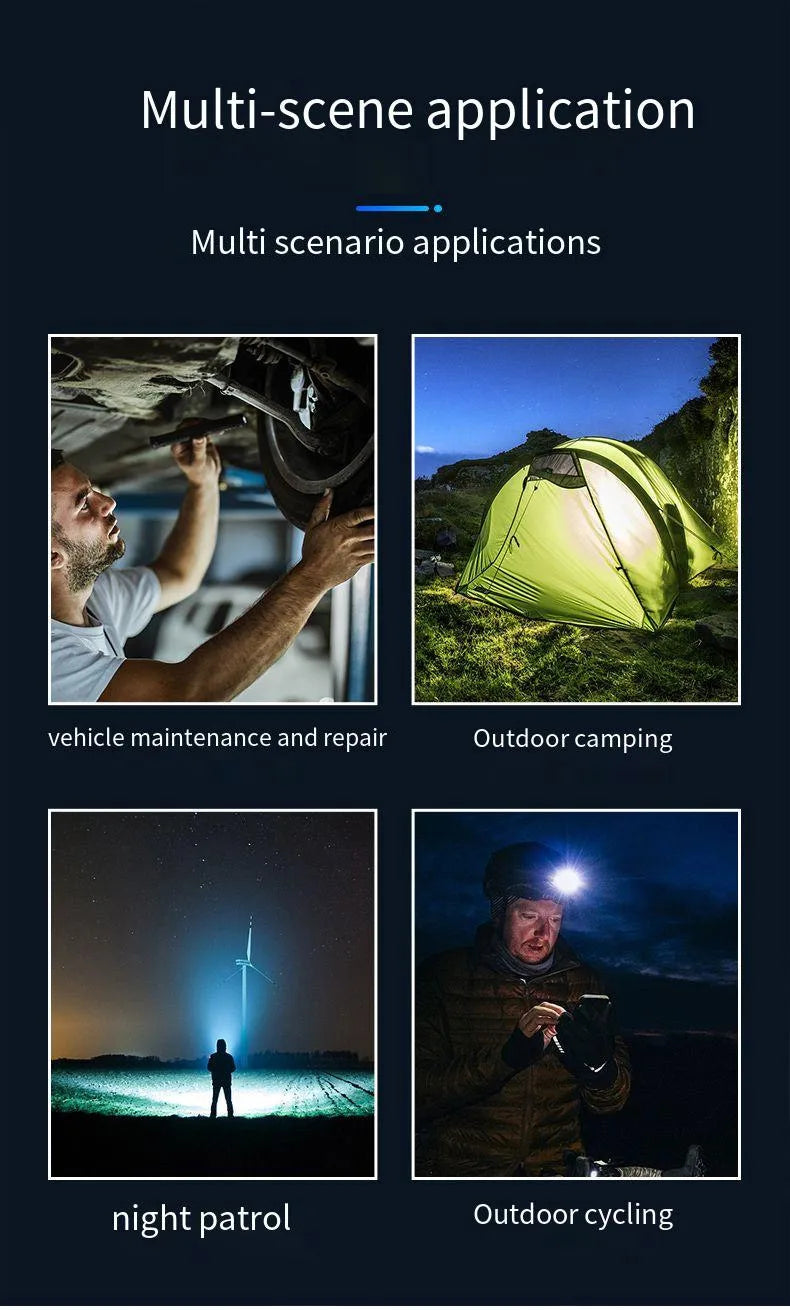 Ultra Bright Mini Torch 3LED Tactical Flashlight USB Rechargeable Outdoor Waterproof Hiking Camping Cap Clip Flashlight