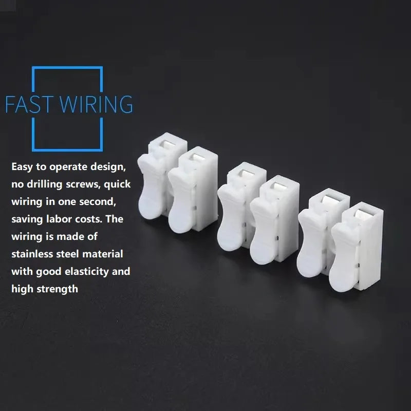 Quick Wire Connectors 1P 2P 3P No Soldering Required Spring Clamp Cable Terminals Screwless Terminal Block for Electronics