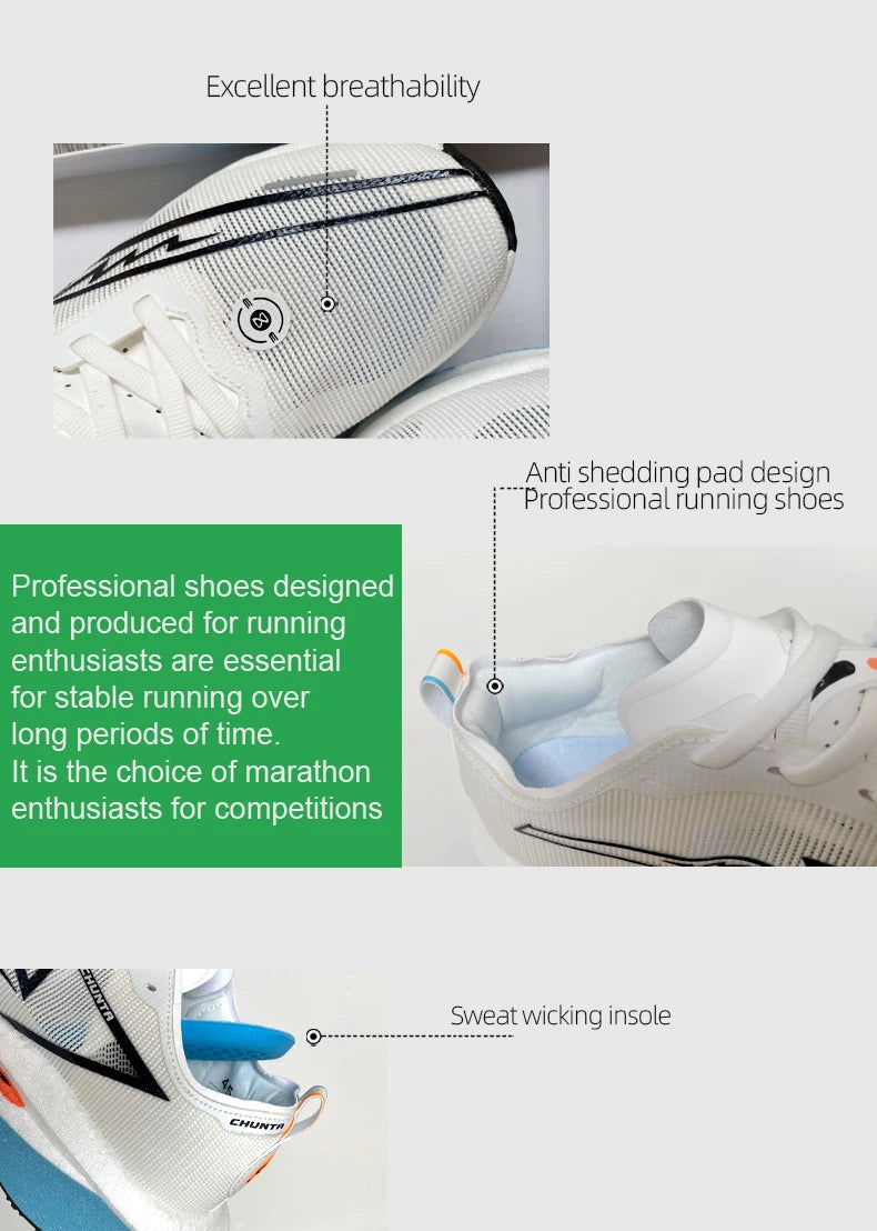 Running Shoes Carbon Board Speciality Marathon Men Sports Breathable Lightweight Women's Comfortable Nonskid Chunta Sneakers