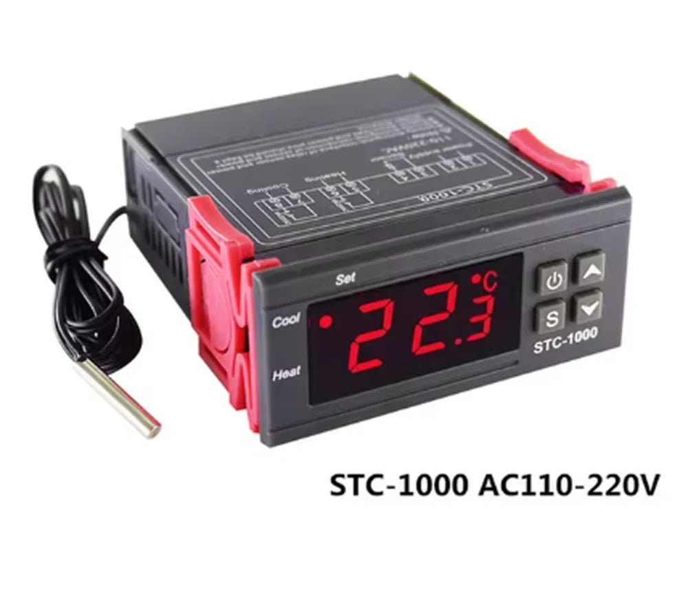 STC-1000 Digital LED Temperature Controller Heating Cooling Centigrade Thermostat 2 Relays Output with NTC Sensor Probe 12v 24v - Shoppiline