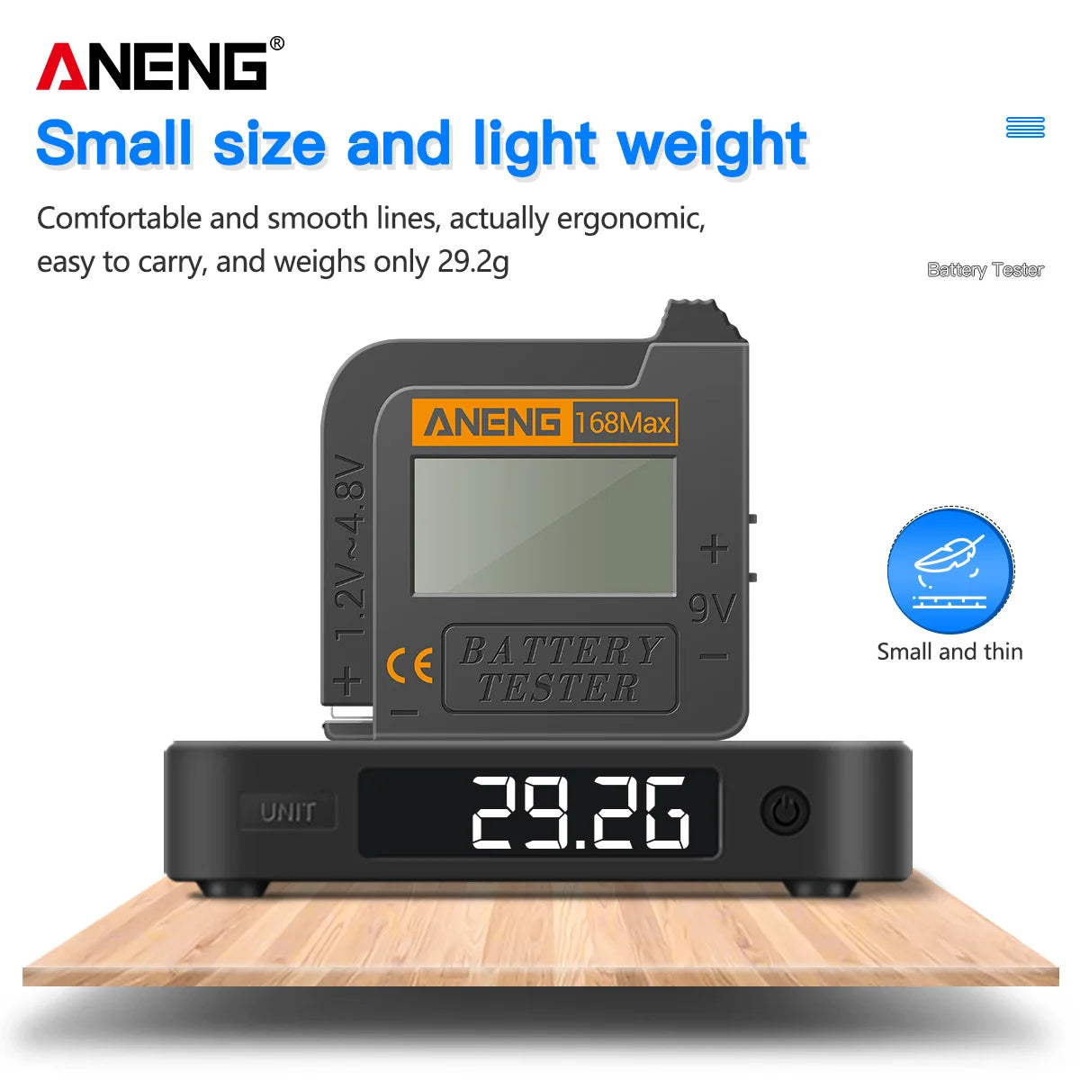Universal Lithium Battery Tester ANENG 168Max Capacity Test Checkered Load Analyzer Check AAA AA Button Cell Home Essential Tool