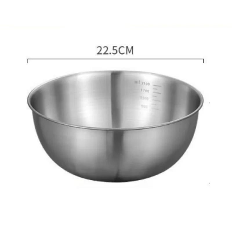 1-3 Stainless Steel Bowl Set with Scale for Cooking Baking Food Storage Large Capacity Mixing Bowls for Home Kitchen Essentials - Shoppiline