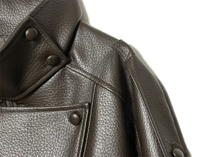 Women's Jacket 2026 Autunm  New Black Long Sleeve Pebble Faux Leather Jacket Motorcycle Style Personality Fashion