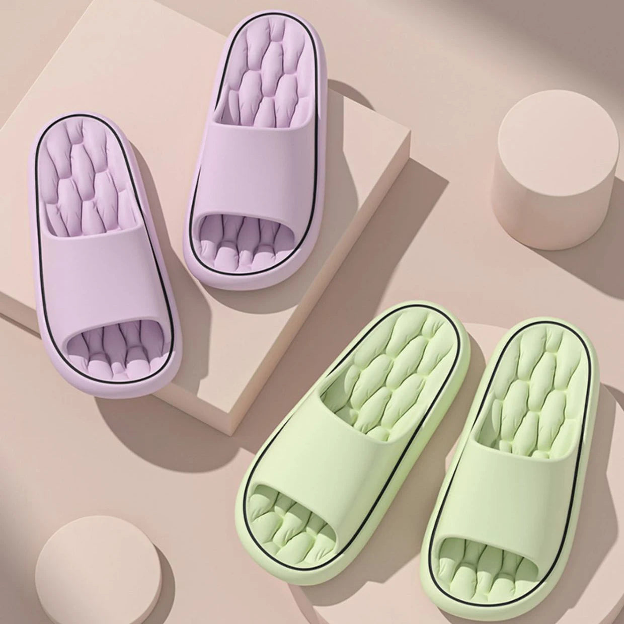 Super Light Soft Slippers Simple Fashion Slides EVA Elastic Shoes Colorful Sneakers In Door Bathroom Flip Flops