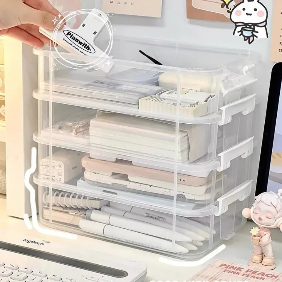 Building Blocks Storage Box Transparent Visibility Tool Classification Boxes Moisture-Proof Grid Drawer Stackable Storage Casket